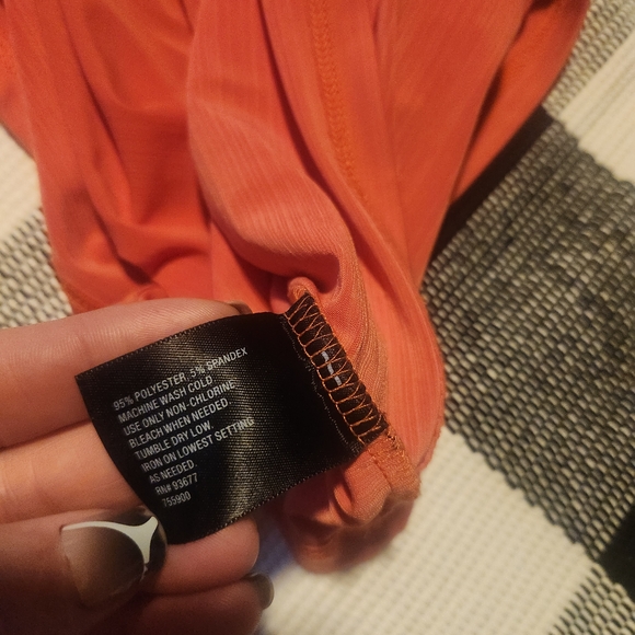 Women's Ruffled Sleeve Wrap Top - Rust - Picture 6 of 7